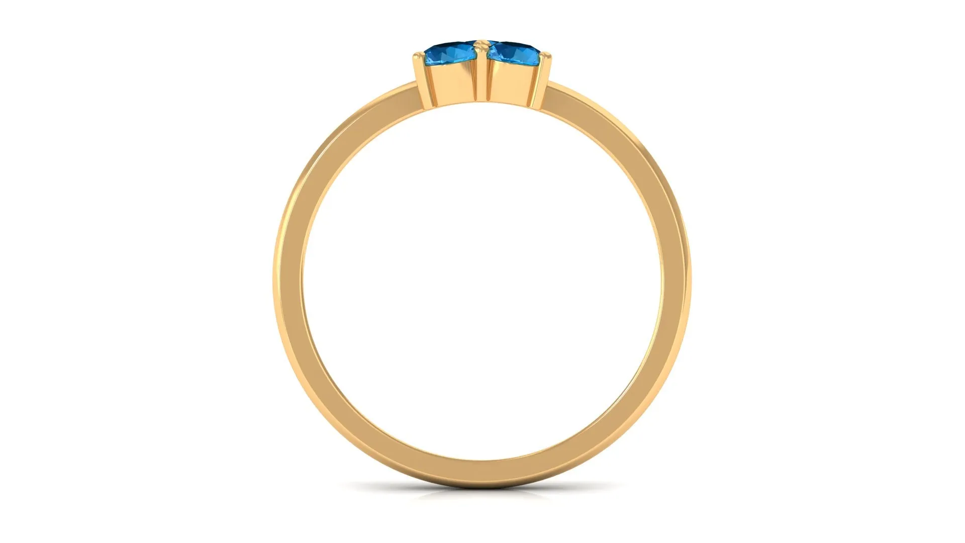 0.50 CT Swiss Blue Topaz Three Stone Promise Ring in Gold