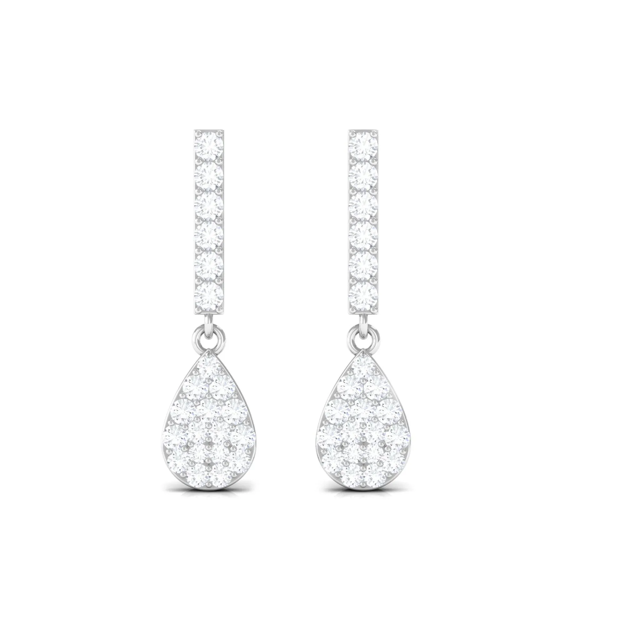 1/4 CT Certified Moissanite Dangle Drop Earrings