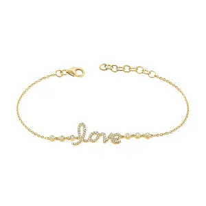 14k Gold & Diamond Love Bracelet - 0.35ct