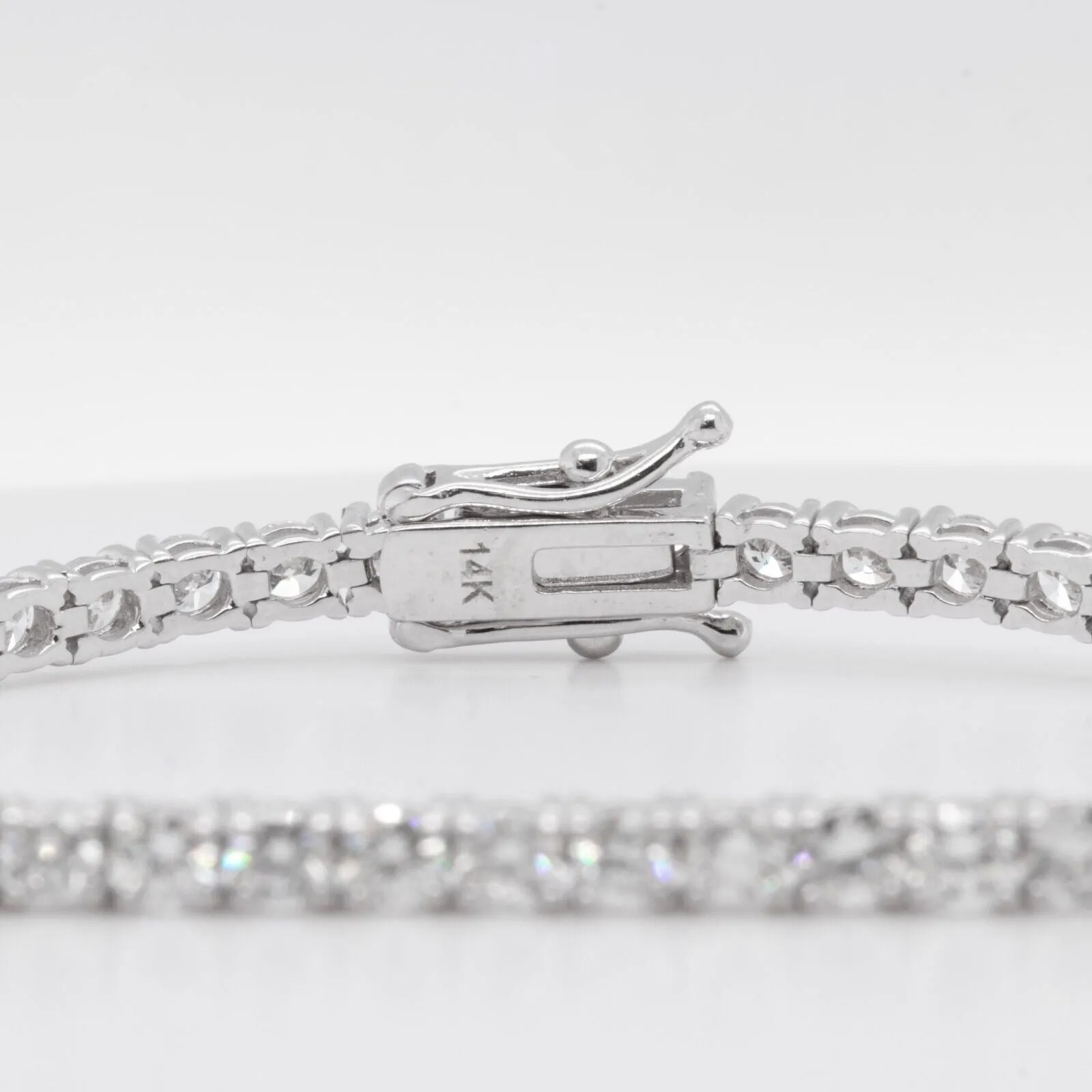 14k White Gold Diamond 53 Stone Tennis Bracelet 5.63ctw G SI1 7.00"