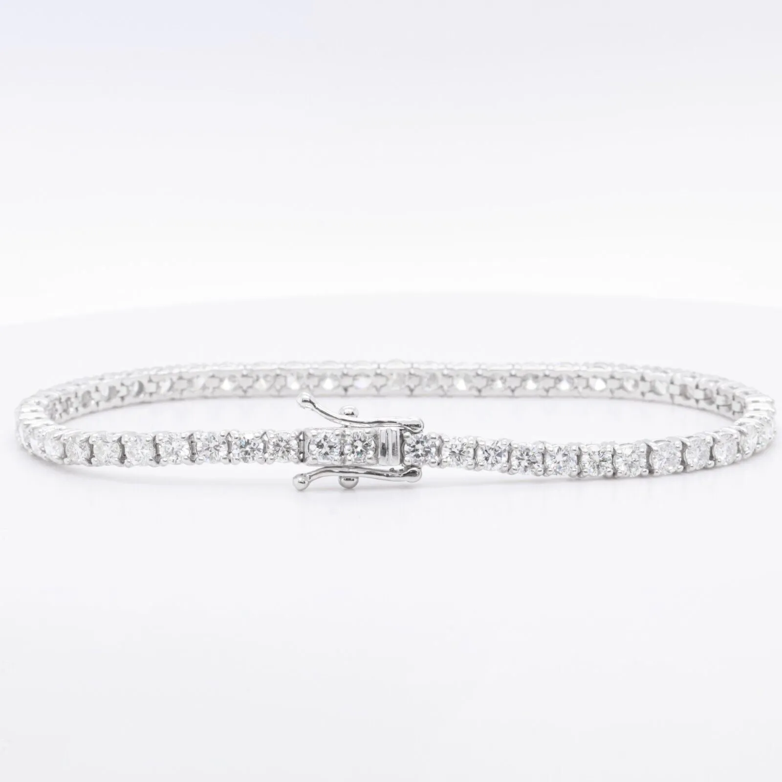 14k White Gold Diamond 53 Stone Tennis Bracelet 5.63ctw G SI1 7.00"