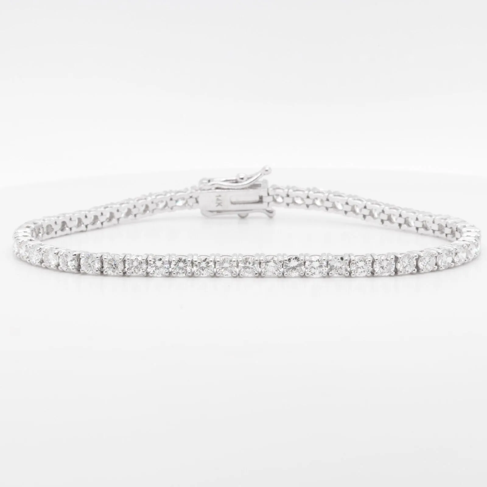 14k White Gold Diamond 53 Stone Tennis Bracelet 5.63ctw G SI1 7.00"