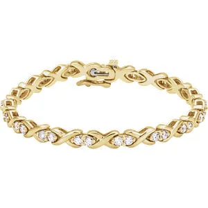 14K Yellow 2 1/2 CTW Diamond Line Bracelet