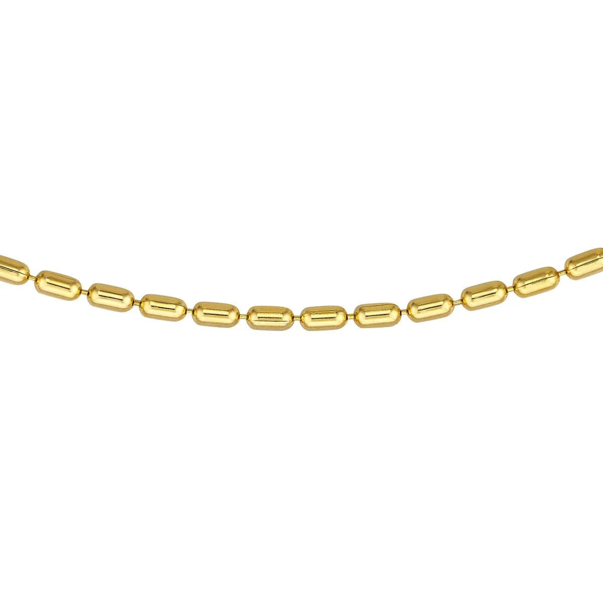 14K Yellow Gold 1.50mm Long Bead Adjustable Choker Chain