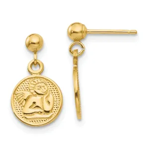 14k Yellow Gold Polished Raphael Angel Earrings