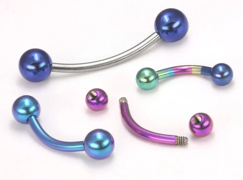 16g Titanium Bent Barbell with Titanium Balls