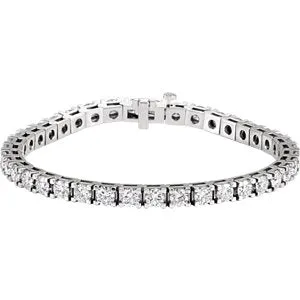 18K White 9 CTW Diamond Line 7.25" Bracelet