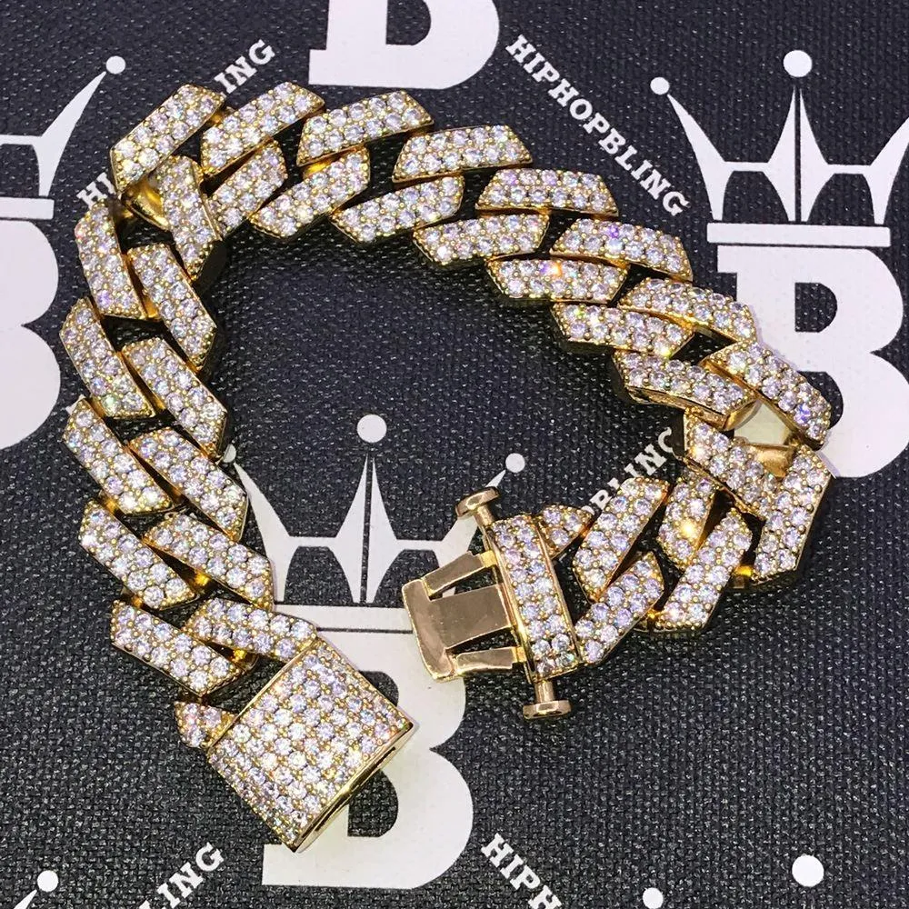 19MM Turkish Cuban Link Iced Out Hip Hop Bracelet