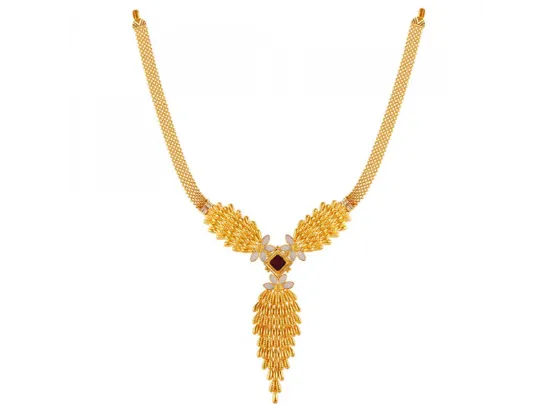 22k Dazzling Shell And Gold Necklace