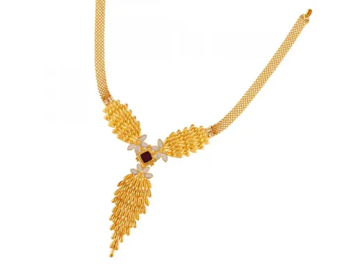 22k Dazzling Shell And Gold Necklace