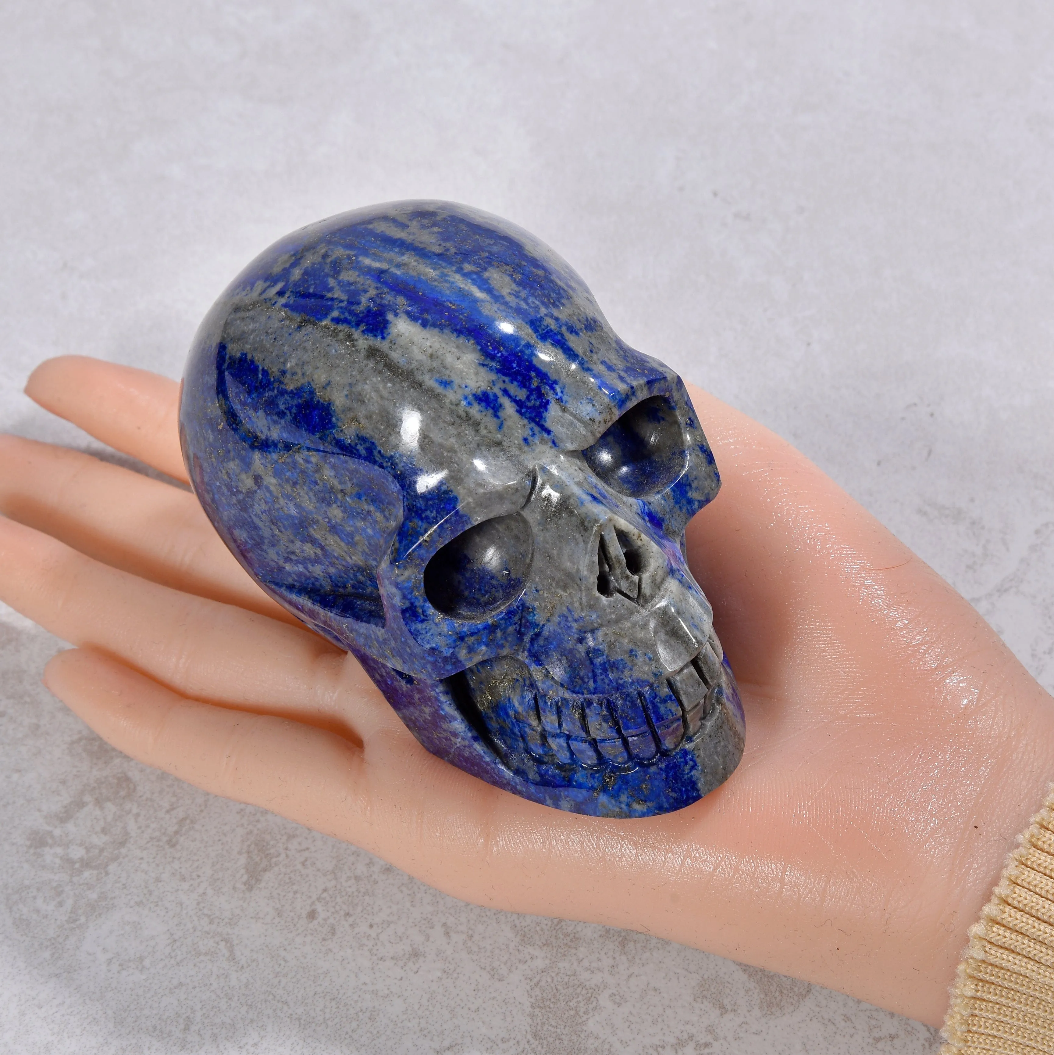 2.4" Natural Lapis Skull Gemstone Carving