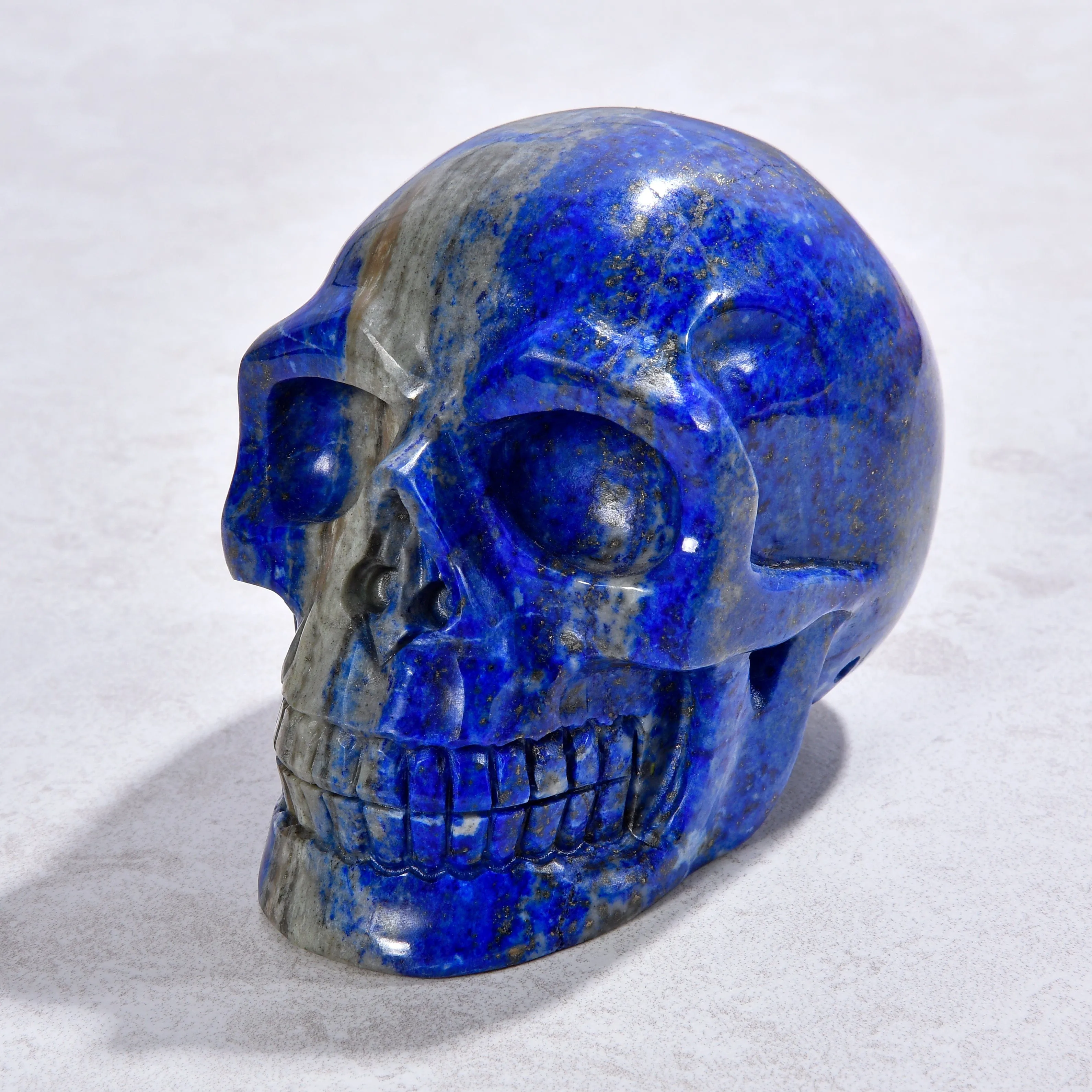 2.8" Natural Lapis Skull Gemstone Carving