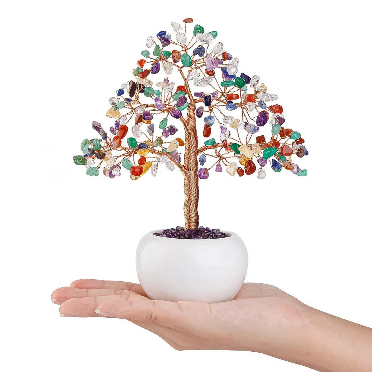 7 Chakra Healing Crystals Money Tree Feng Shui Ornament | Jovivi