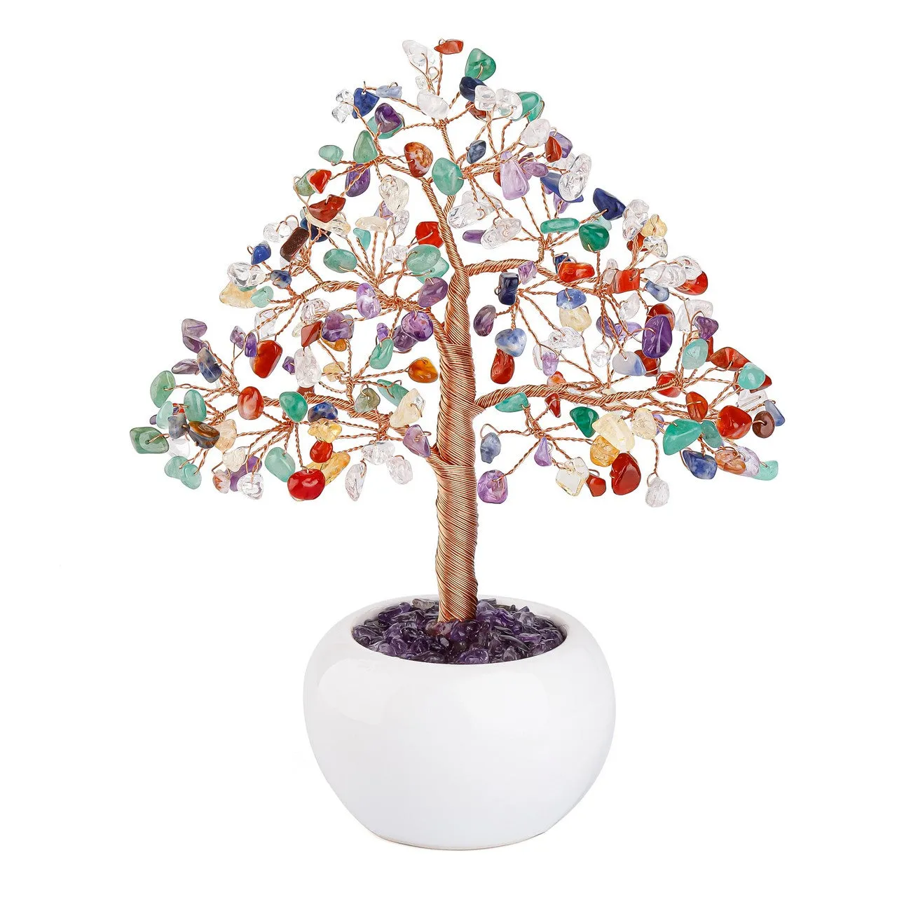 7 Chakra Healing Crystals Money Tree Feng Shui Ornament | Jovivi