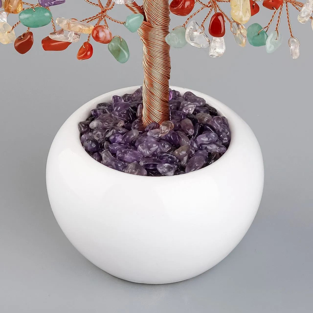 7 Chakra Healing Crystals Money Tree Feng Shui Ornament | Jovivi