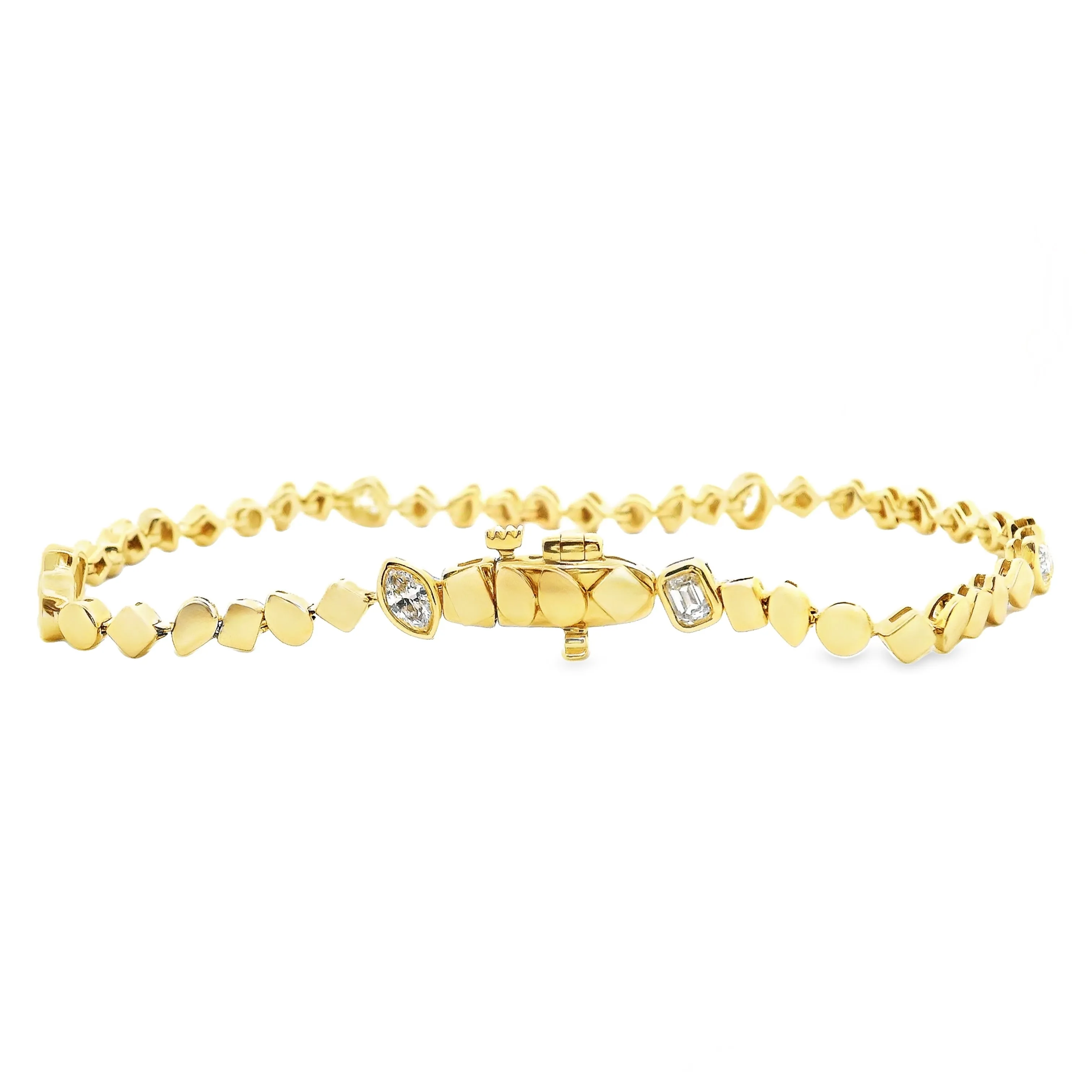 .72ct 14k Yellow Gold Mixed Diamond Bracelet