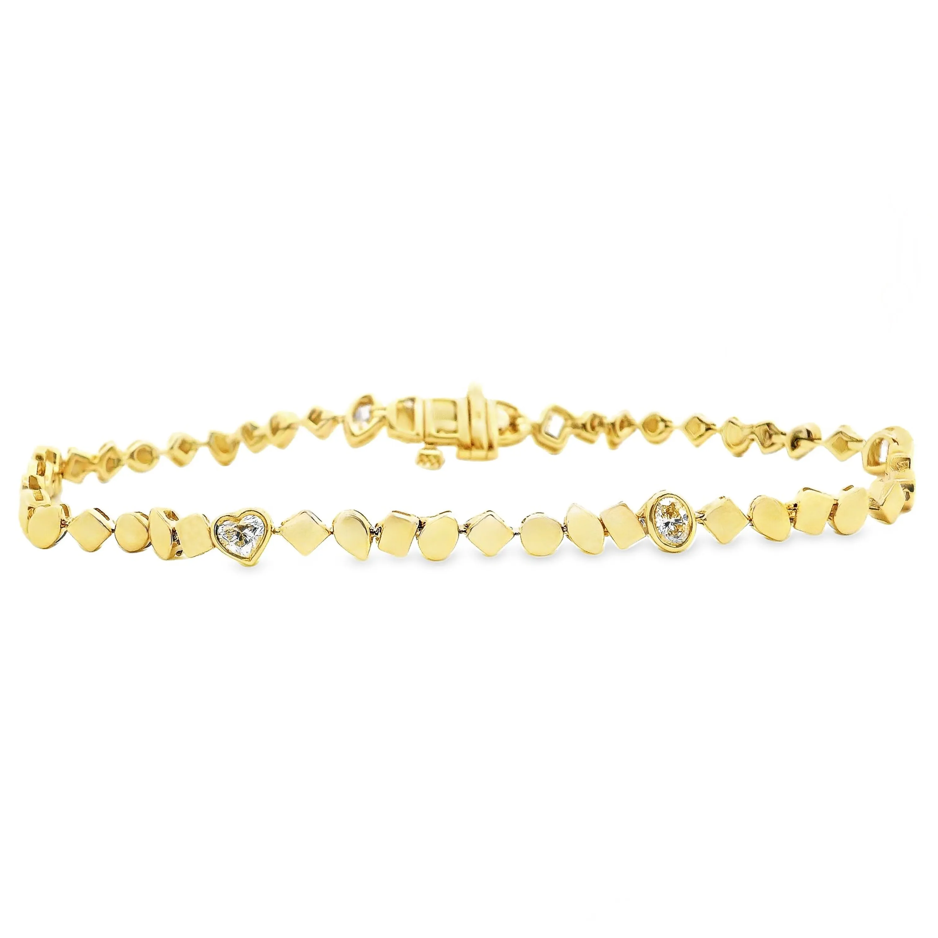 .72ct 14k Yellow Gold Mixed Diamond Bracelet