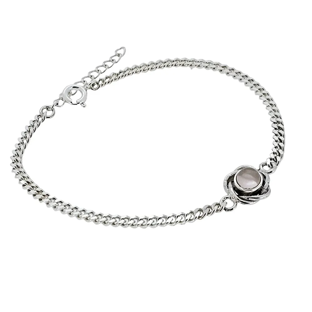 925 Sterling Silver Floral Bracelet For Women with Natural Gemstone