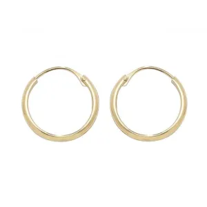 9ct Yellow Gold 12mm Sleeper Earrings ES153