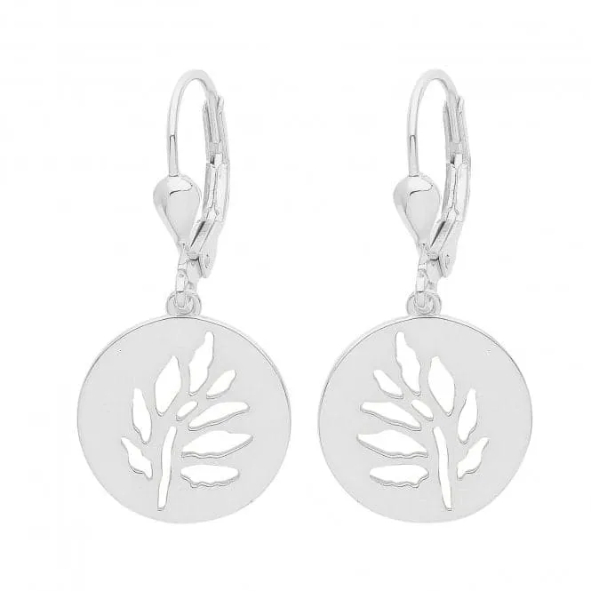 Acotis Silver Drop Earrings Rhodium Branch G51257