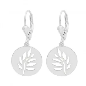 Acotis Silver Drop Earrings Rhodium Branch G51257