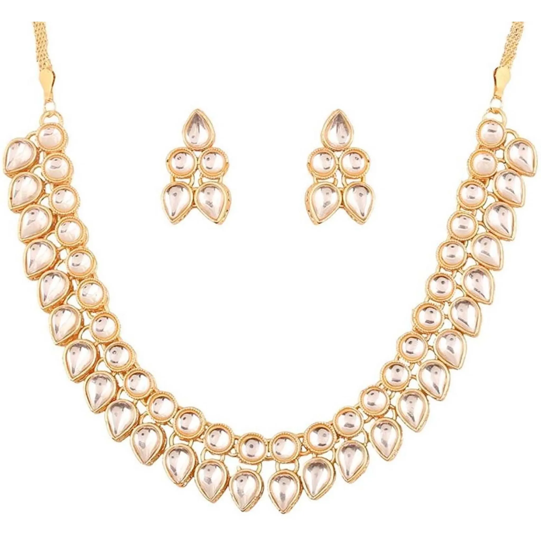 Alloy Jewel Set (White & Gold)