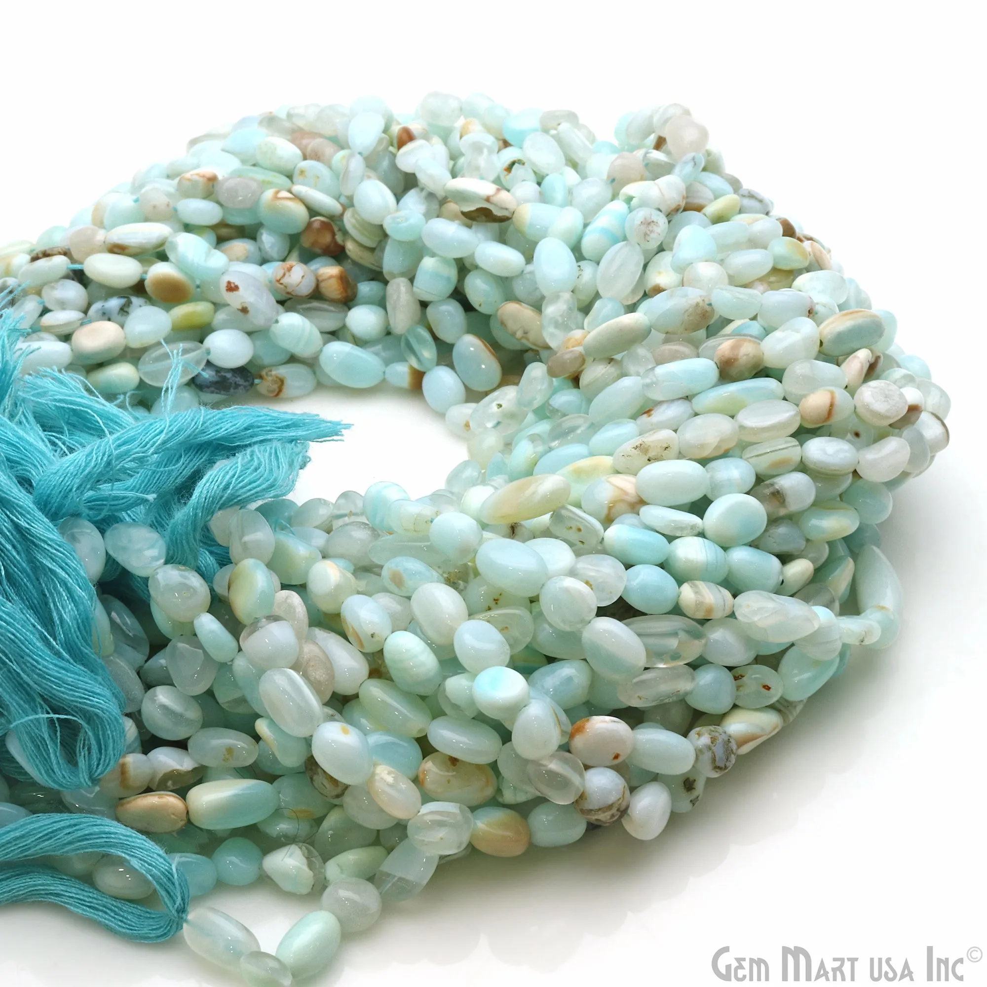 Amazonite Rough Beads, 13 Inch Gemstone Strands, Drilled Strung Briolette Beads, Free Form, 6x4mm