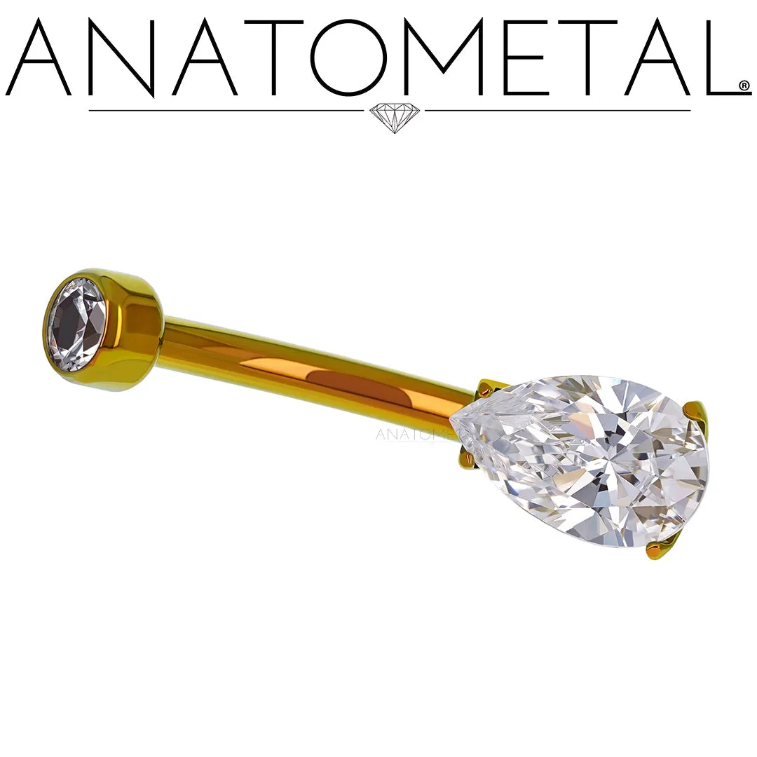 Anatometal  Pear Cut Navel Curve (Titanium High Polish )