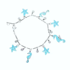 Anne Koplik Seahorse and Starfish Charm Bracelet