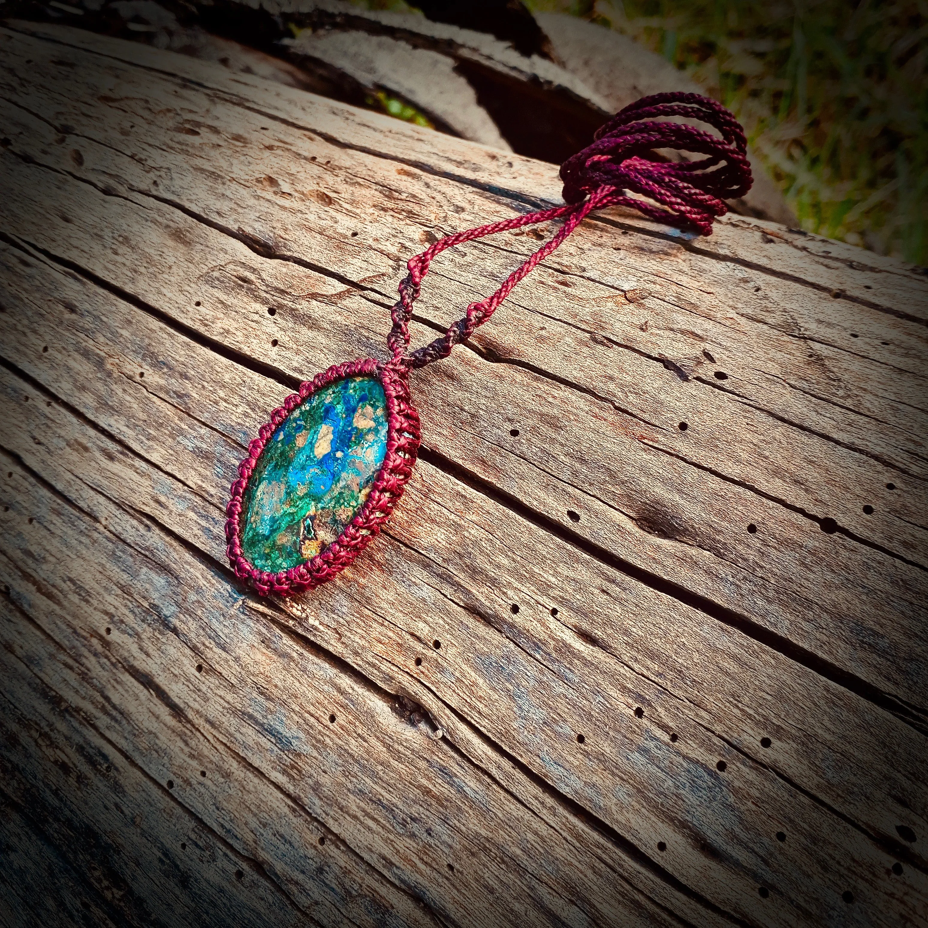 Azurite with malachite necklace