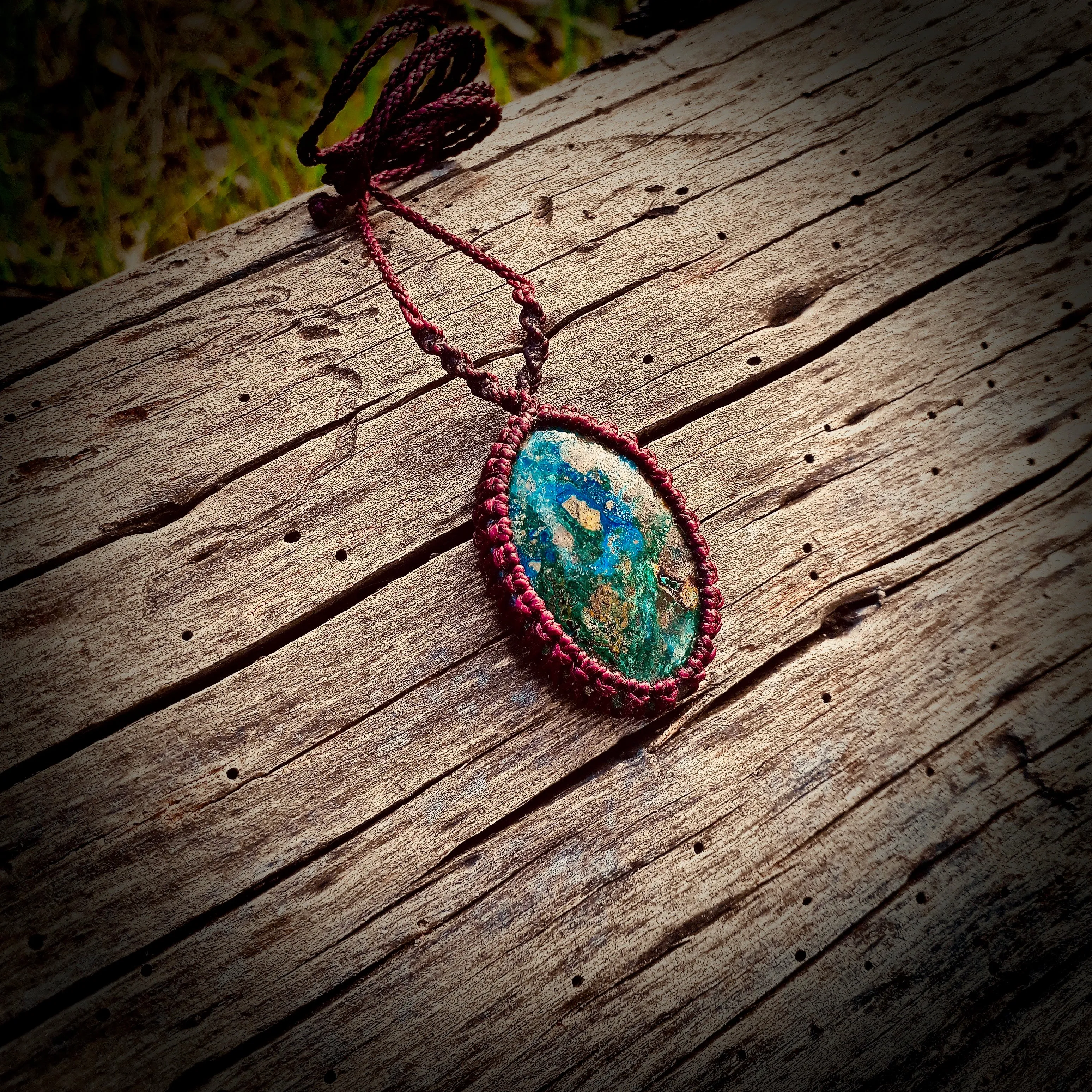 Azurite with malachite necklace