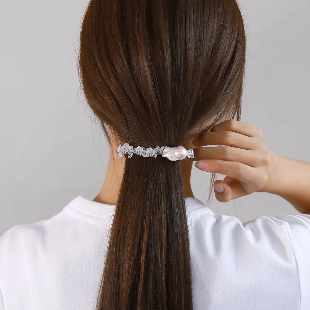 Baroque Pearl and Gravel Hair Barrette