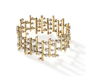 Barre 10.45-11.10Ct Diamond Multi-Row Bracelet in 18k Yellow Gold, 7in