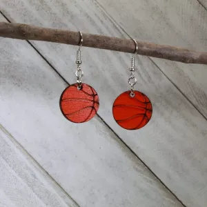 Basketball Wooden Dangle Earrings by Cate's Concepts, LLC