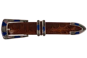 B.G. Mudd 1" Lapis & Onyx Buckle Set