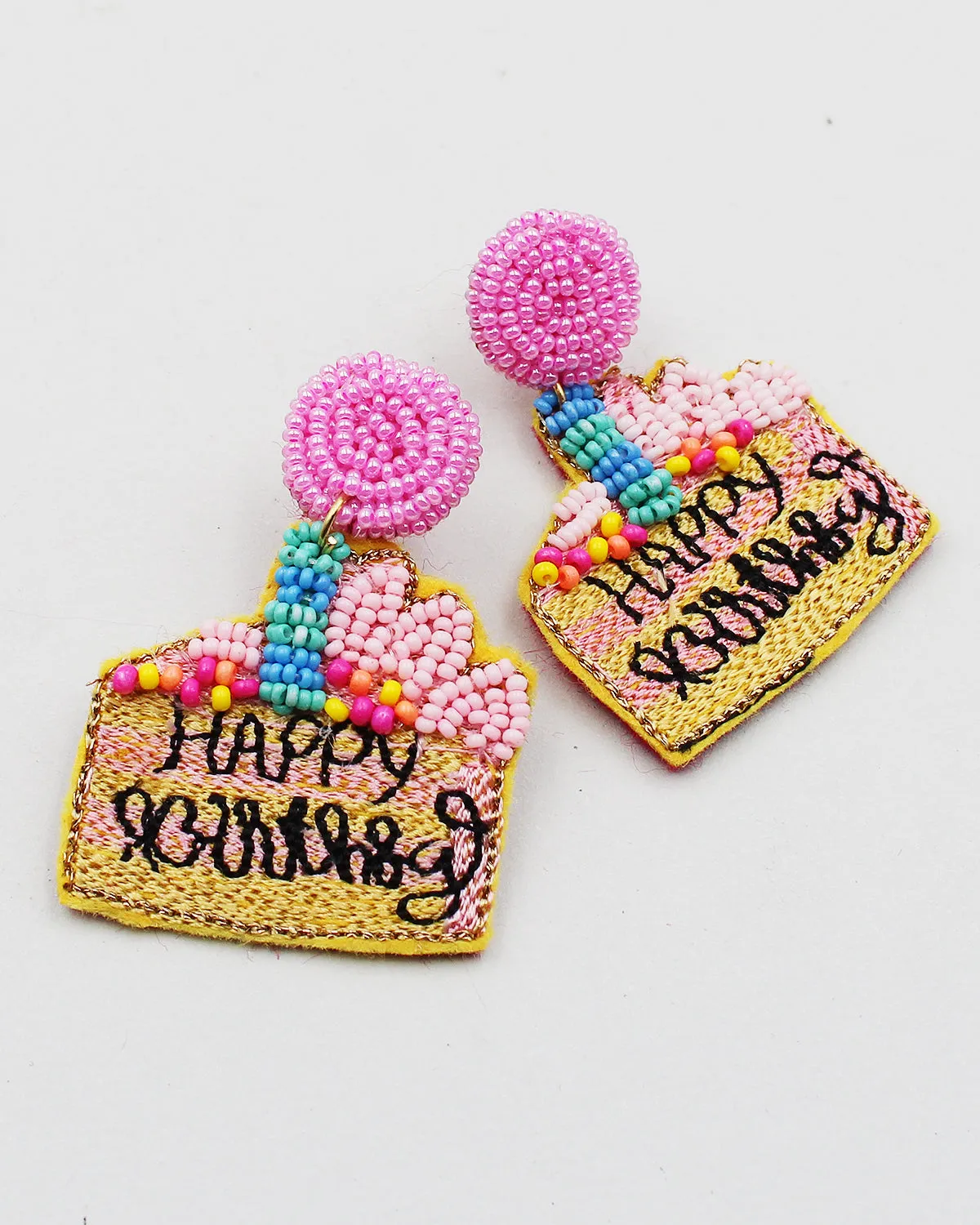 Birthday Cake Beaded Earrings