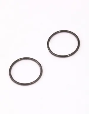 Black Coated Titanium Fine Sleeper Earrings 10mm