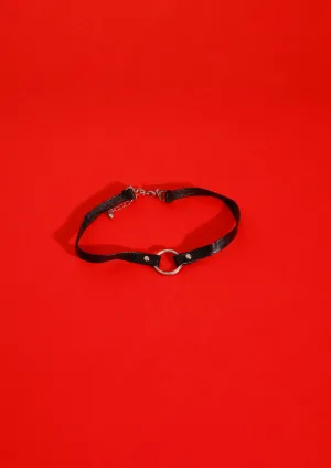 Black leather choker / pop art style photo print