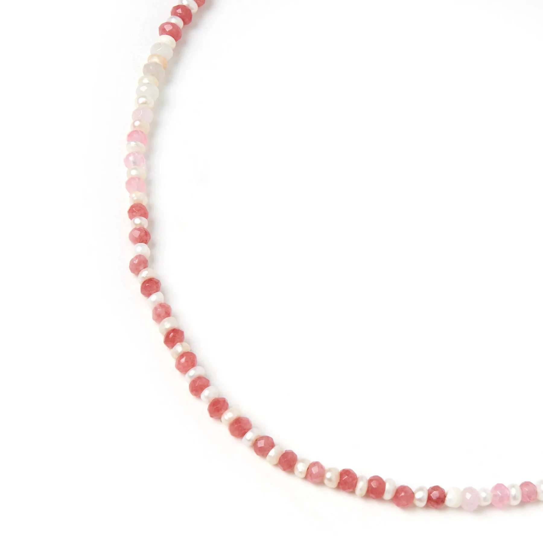 Bloom Pearl and Gemstone Necklace - Watermelon