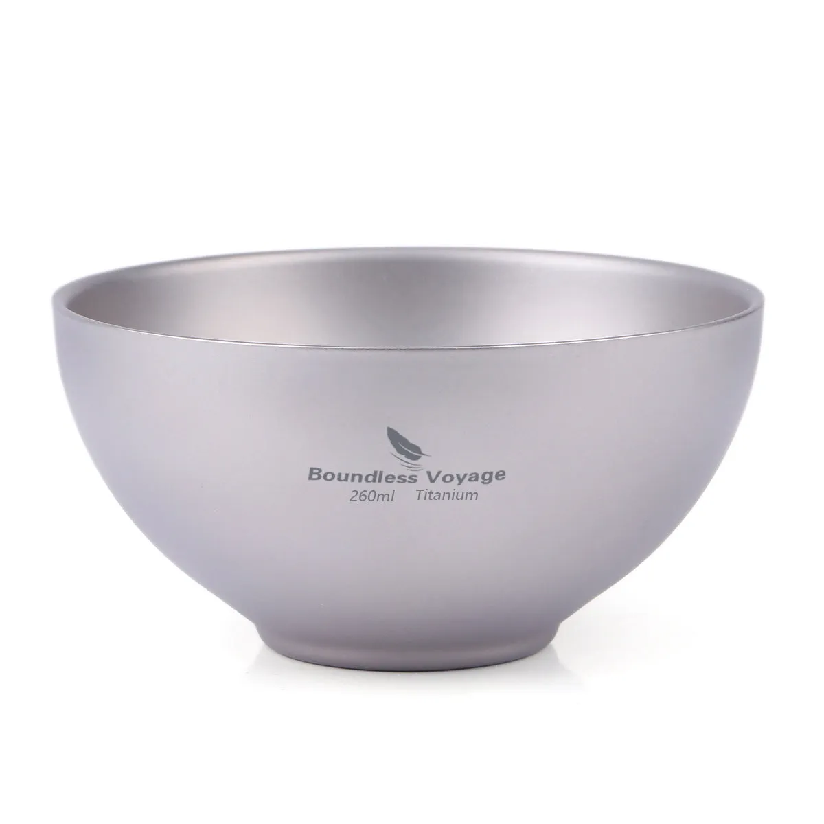 Boundless Voyage Titanium Double-Wall Bowl 260ml  For  Outdoor Camping Home  Tableware Lightweight