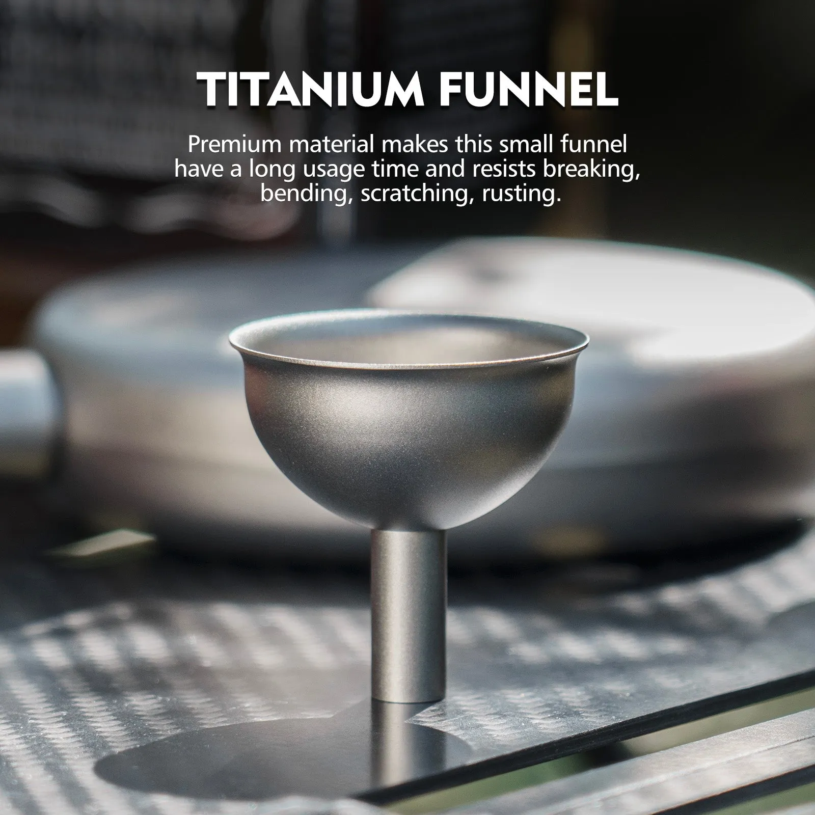 Boundless Voyage Titanium Funnel Flagon Accessories Multi-use Kitchen Funnel for Transferring Liquid, Fluid, Cooking Oils, Jam & Powder