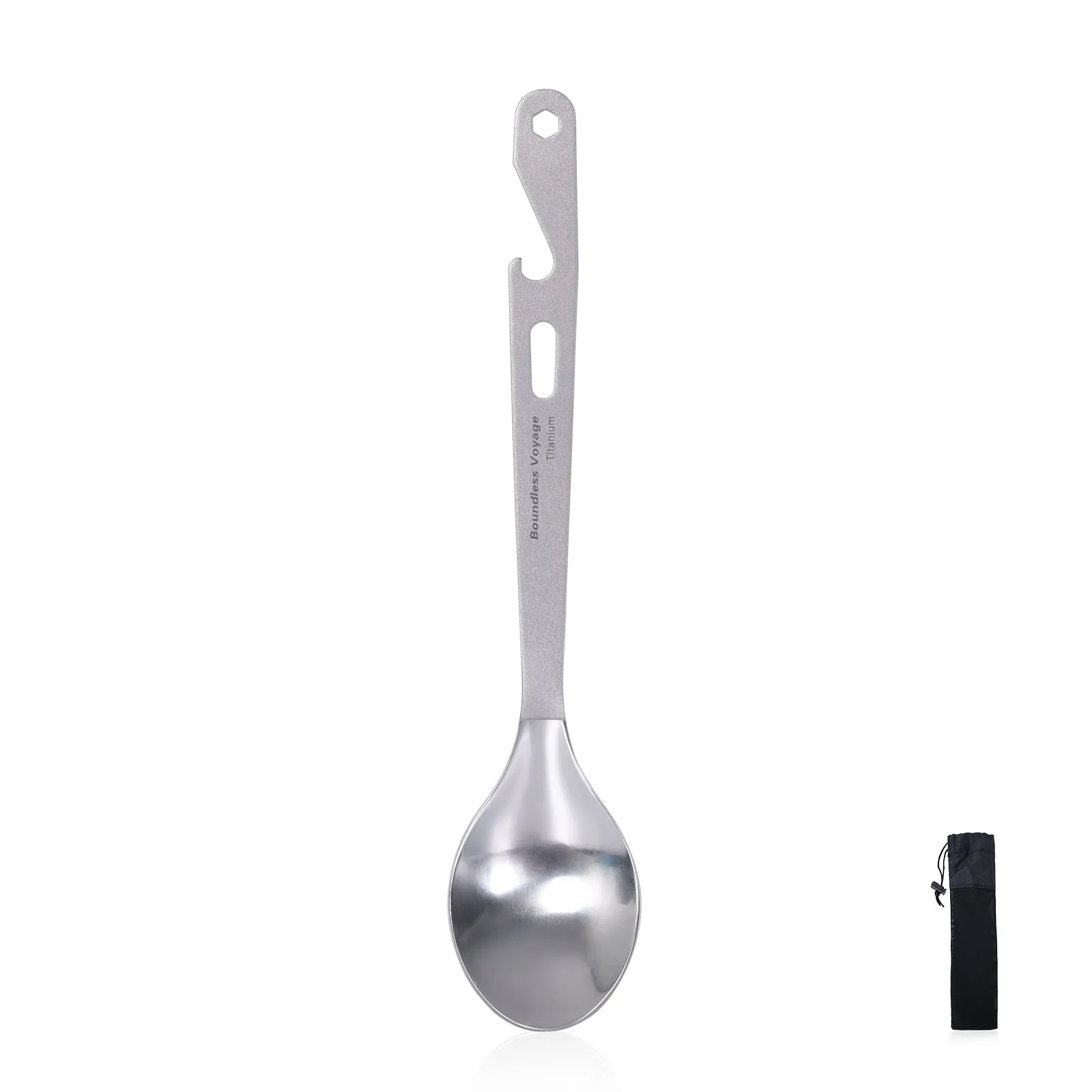 Boundless Voyage Titanium Spoon with Opener Outdoor Camping Ultralight Cutlery Portable Tableware