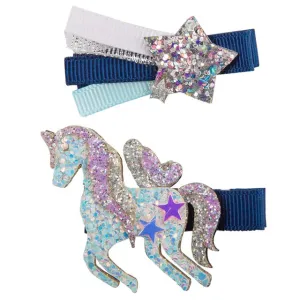 Boutique Navy Unicorn or Star Hairclip, Assorted