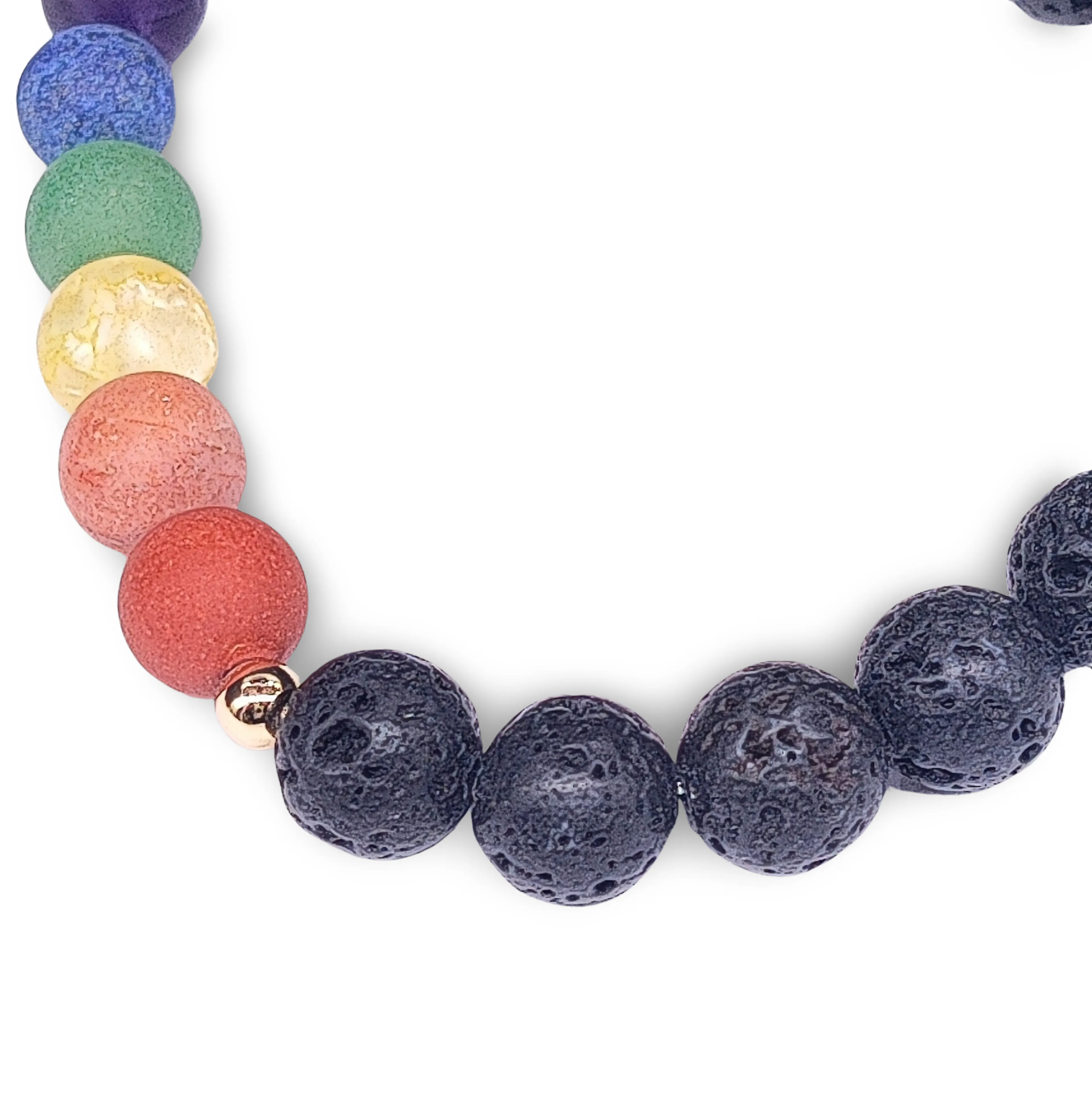 Bracelet -7 Chakras & Lava Beads -8mm