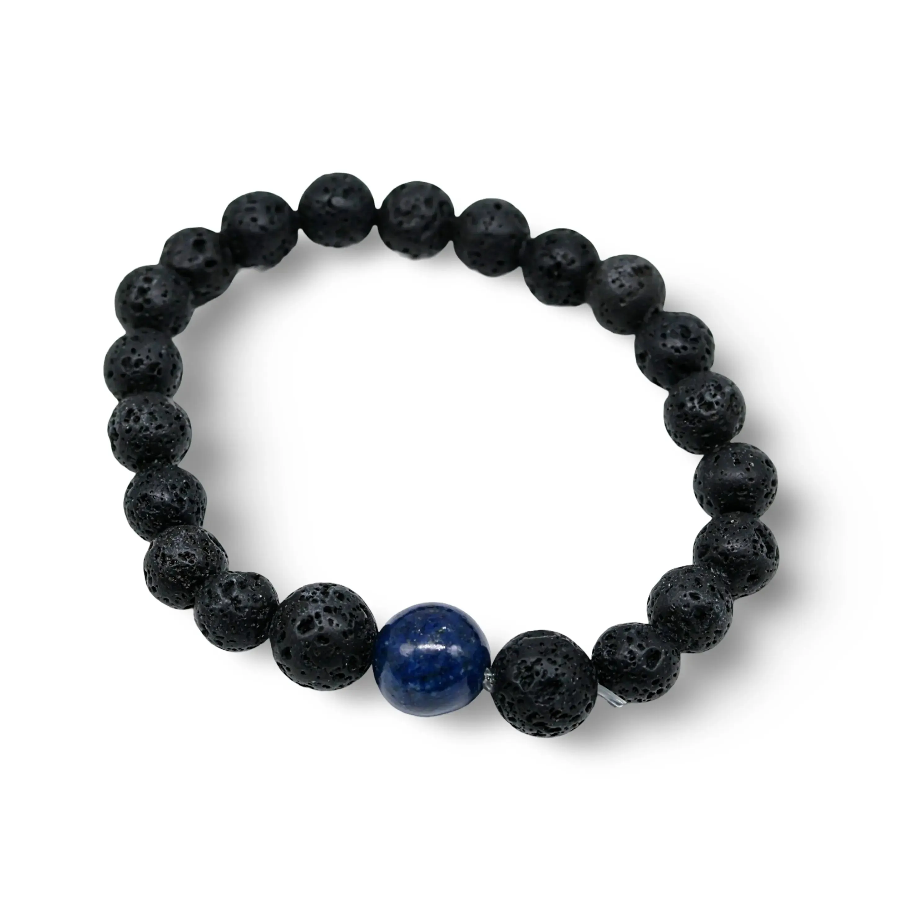 Bracelet - Lava Stone 8mm with Mixed Stone Beads 12mm