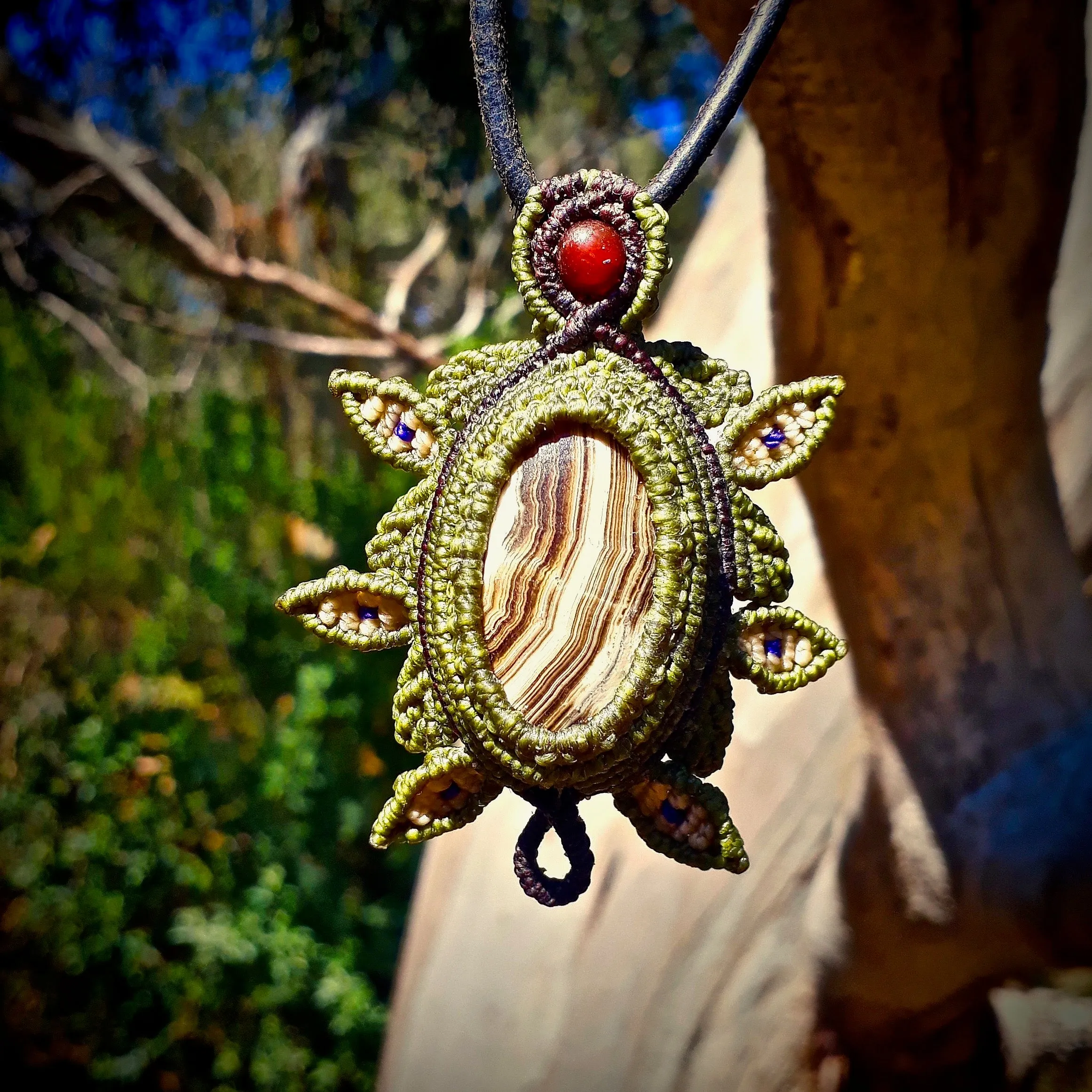 Brown rhodochrosite pendant