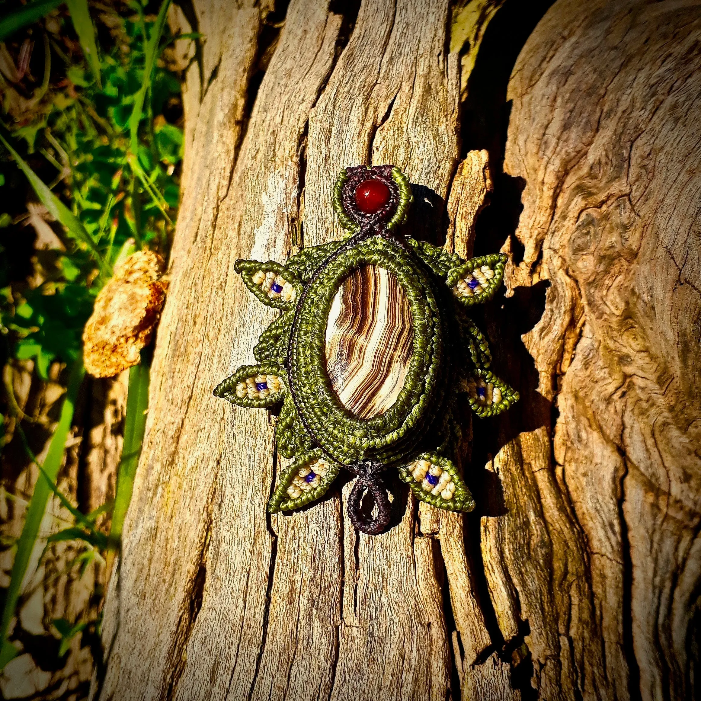 Brown rhodochrosite pendant