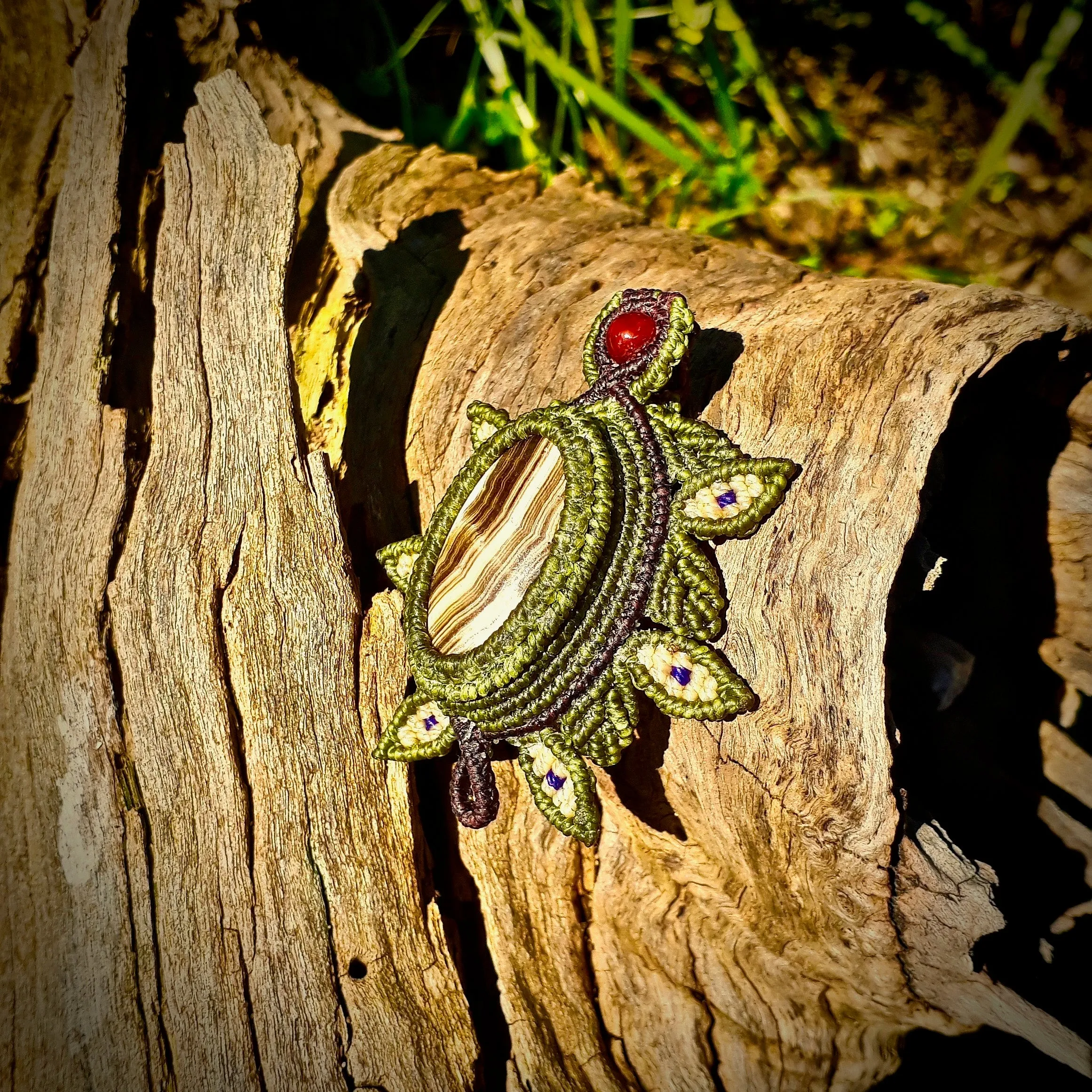 Brown rhodochrosite pendant