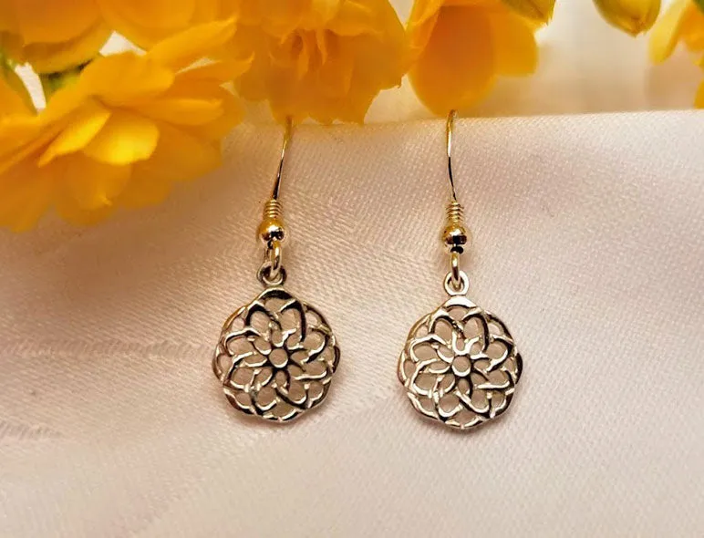 Celtic Flower Dangle Earrings