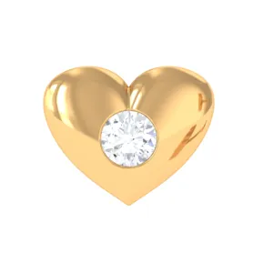 Certified Moissanite Heart Earring for Cartilage Piercing